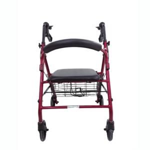 Caminador Rollator en Aluminio color rojo