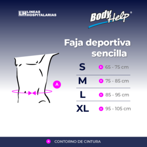 Tabla de medidas, Faja deportiva sencilla