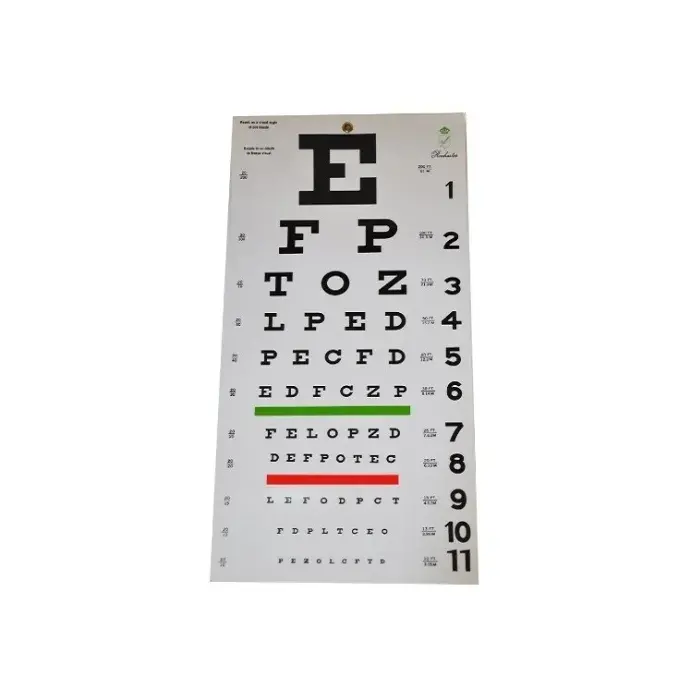 Cartón para examen visual